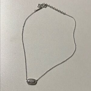 Kendra Scott Silver Necklace with Oval Pendant